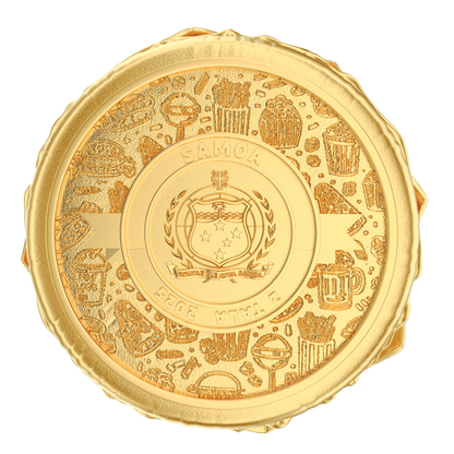 2025 Samoa Golden Hamburger Shaped Gold Gilt 24g Silver Coin