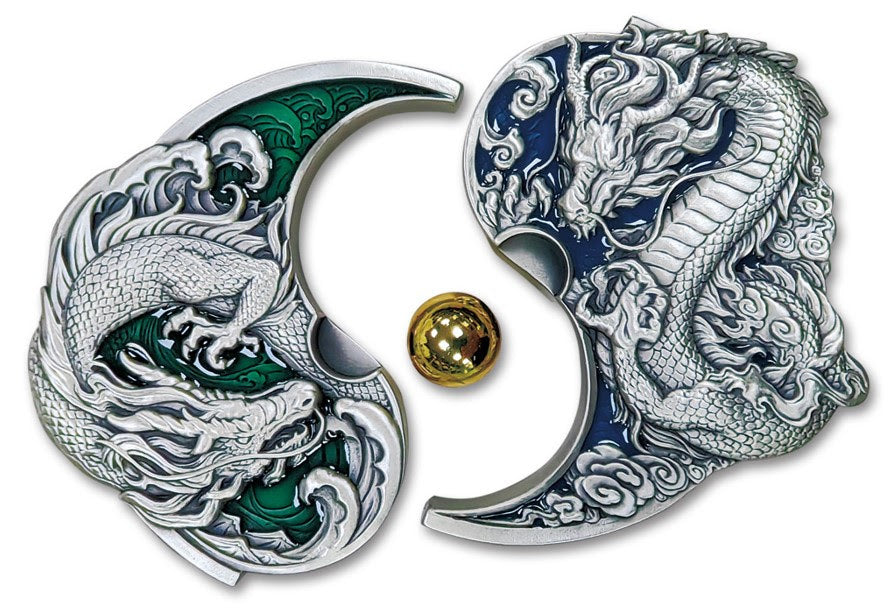 2024 China Spilt Two Dragons Enameled with Pearl 2 Piece Medal Silver Set - CoinsTV
