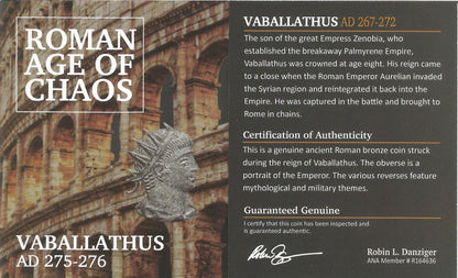 Ancient Palmyra Vabalathus & Aurelian AD 270-272 BI DblDenarius - NGC Graded - CoinsTV