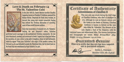 St. Valentine Bronze Coin of Claudius II Mini Album - CoinsTV
