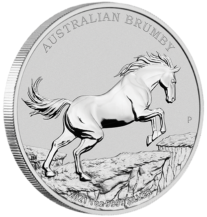 2021 Brumby 1 Oz Silver - Perth Mint - Business Strike - CoinsTV
