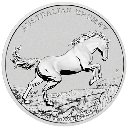 2021 Brumby 1 Oz Silver - Perth Mint - Business Strike - CoinsTV