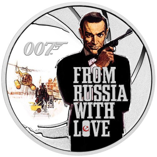 2021 James Bond From Russia With Love  Colored Coin 1/2 oz Silver Proof