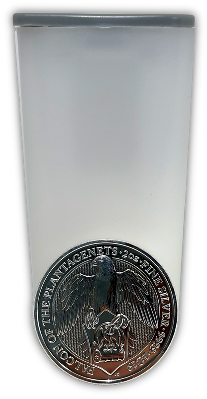 2019 Falcon of Plantagenets 2 oz .9999 Silver Bullion - Queen's Beast - Uncirculated Roll of 10 - CoinsTV