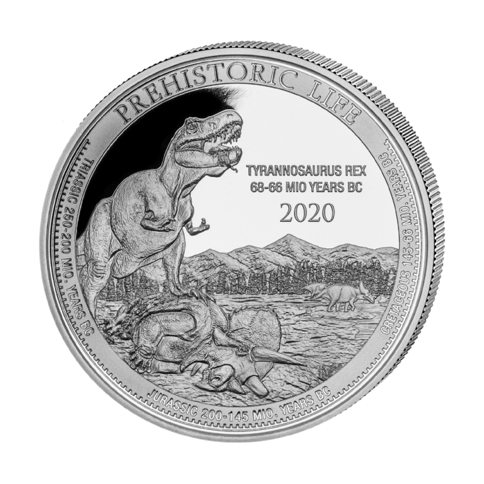 2020 Prehistoric Life T-Rex 1 Oz Silver - Congo - Brilliant Uncirculated