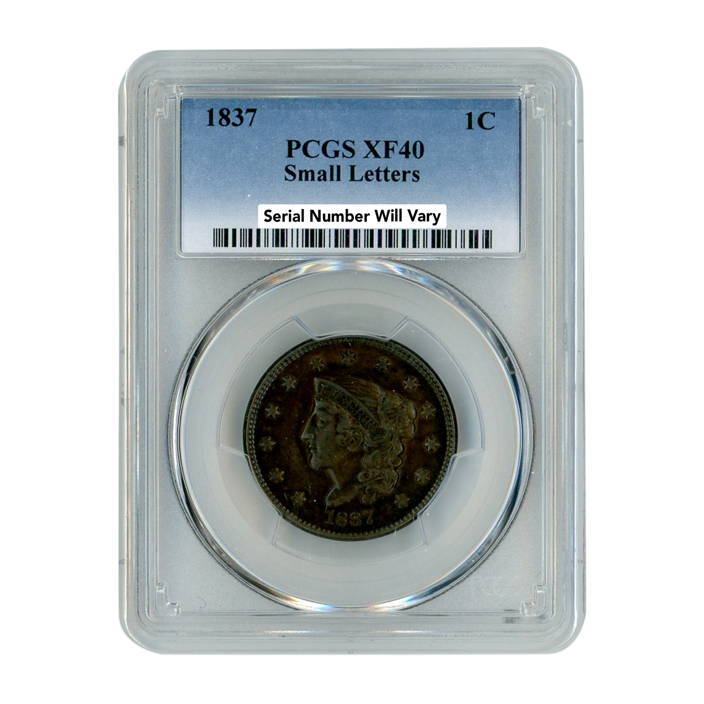 1837 Coronet Head Large Cent - Small Letters - PCGS XF40