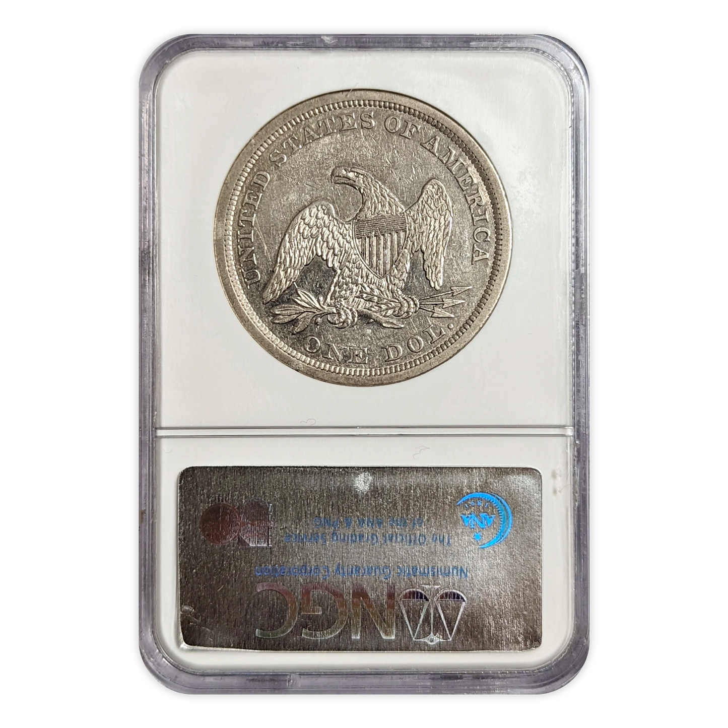 1843 Seated Liberty Dollar NGC AU55 Philadelphia