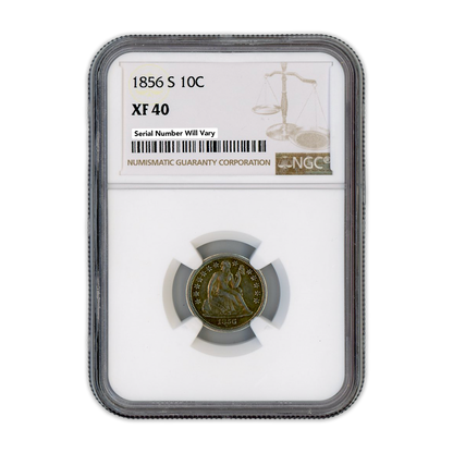 1856 S Seated Liberty Dime - NGC XF40 - CoinsTV