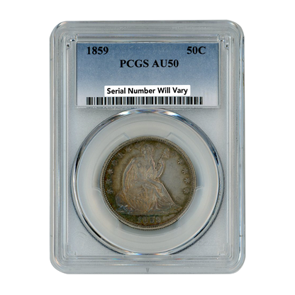 1859 Seated Liberty Half Dollar Philadelphia - PCGS AU50