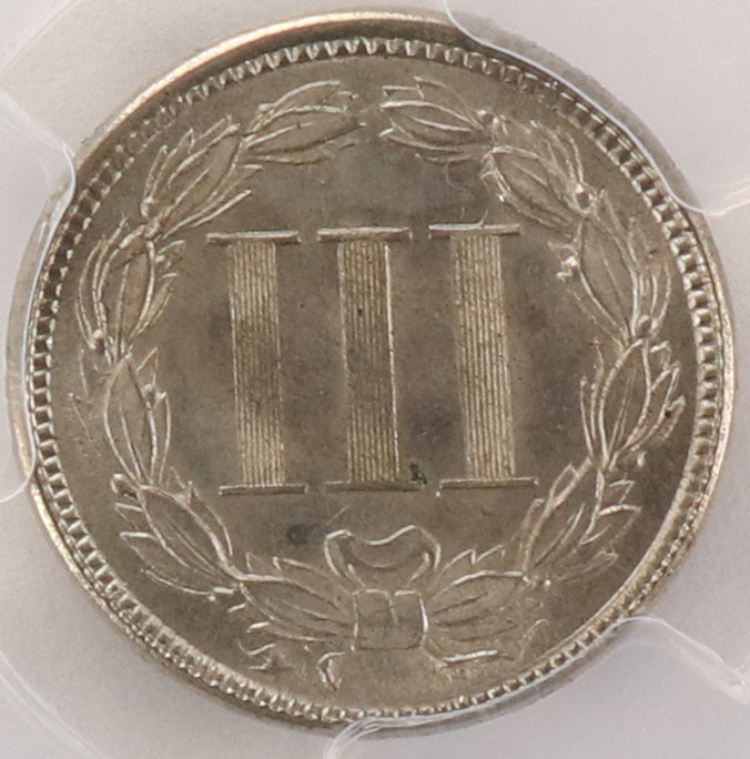 1865 Three Cent Nickel - PCGS MS64