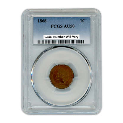 1868 Indian Cent PCGS AU50