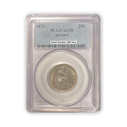 1873 Seated Liberty Quarter Philadelphia - PCGS AU50
