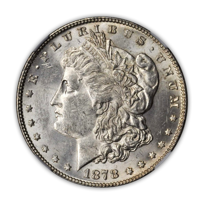 1878 Morgan Silver Dollar Philadelphia 7/8 Tail Feathers - Brilliant Uncirculated - CoinsTV