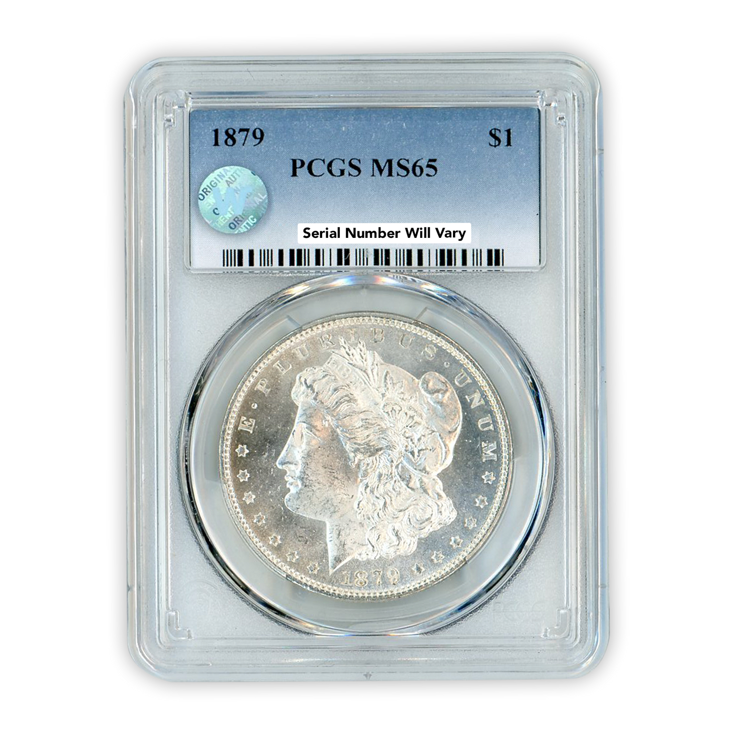 1879 Morgan Silver Dollar Philadelphia PCGS MS65 Sight White