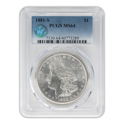 1881 Morgan Silver Dollar San Francisco - PCGS MS64 Sight White