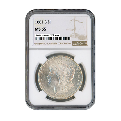 1881 S Silver Morgan Dollar San Francisco - NGC MS65