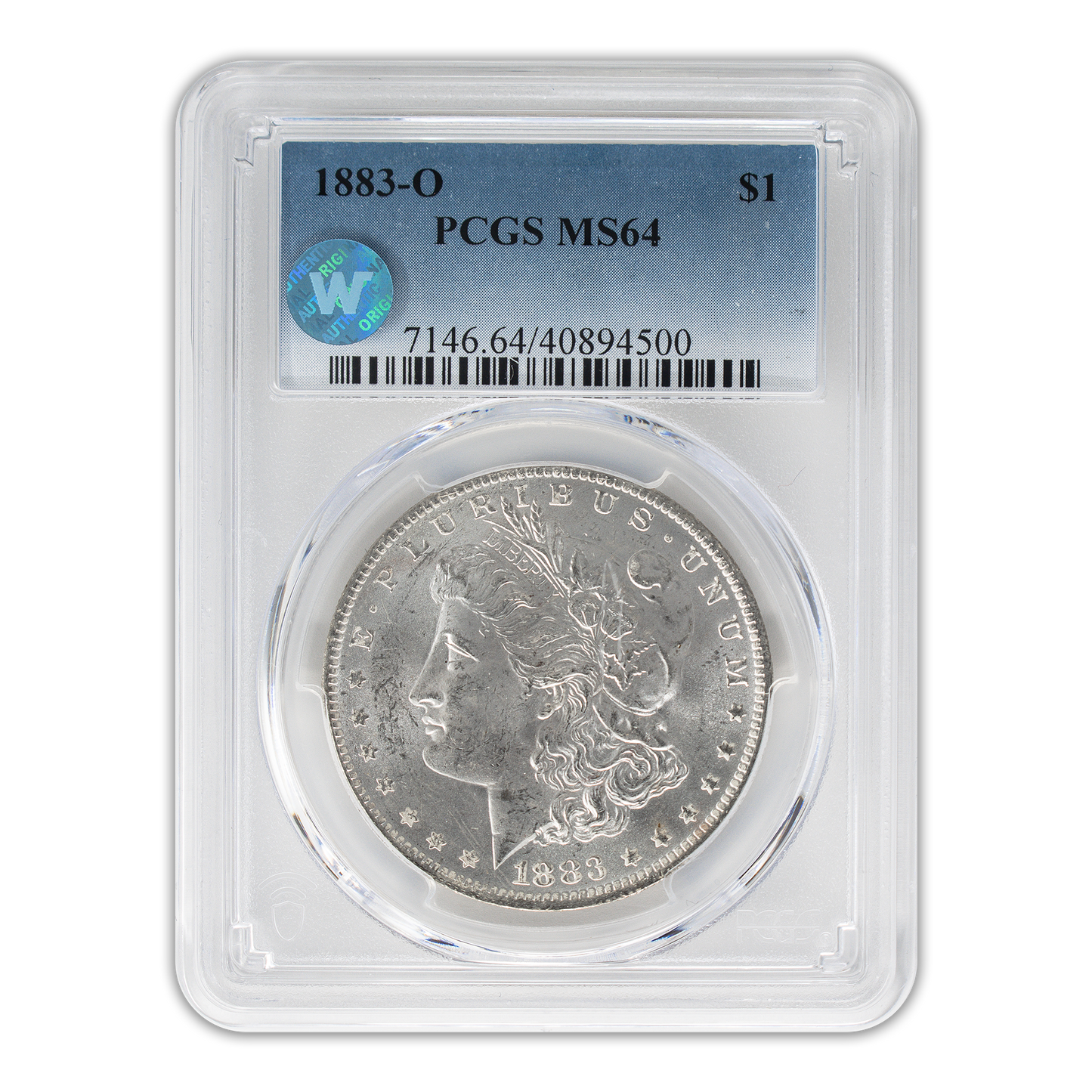 1883 Morgan Silver Dollar New Orleans - PCGS MS64 Sight White - CoinsTV