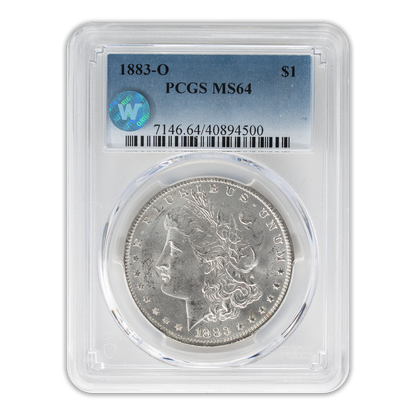 1883 Morgan Silver Dollar New Orleans - PCGS MS64 Sight White - CoinsTV