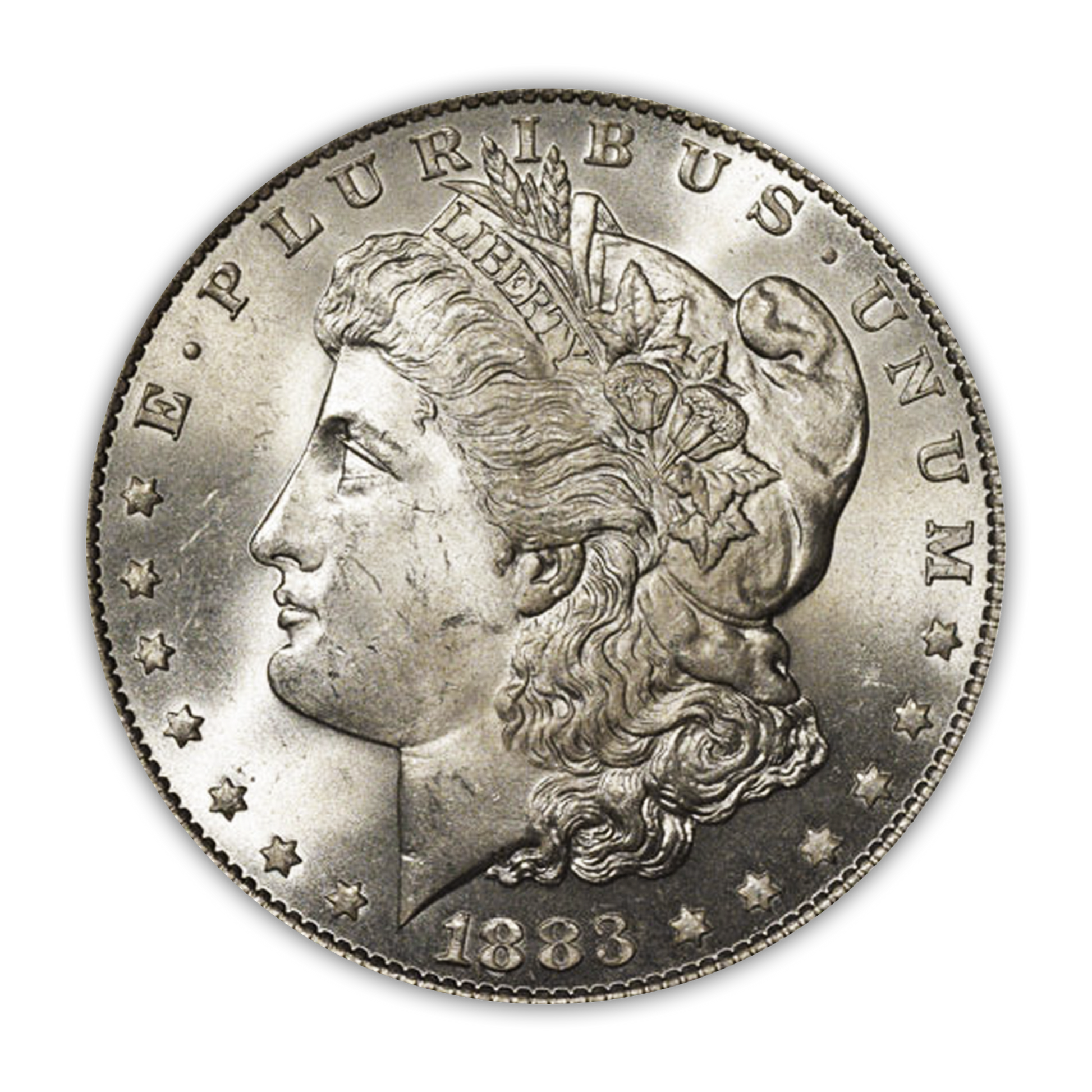 1883 Morgan Silver Dollar Philadelphia - Brilliant Uncirculated - CoinsTV