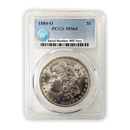 1884-O Morgan Silver Dollar New Orleans Sight White MS64