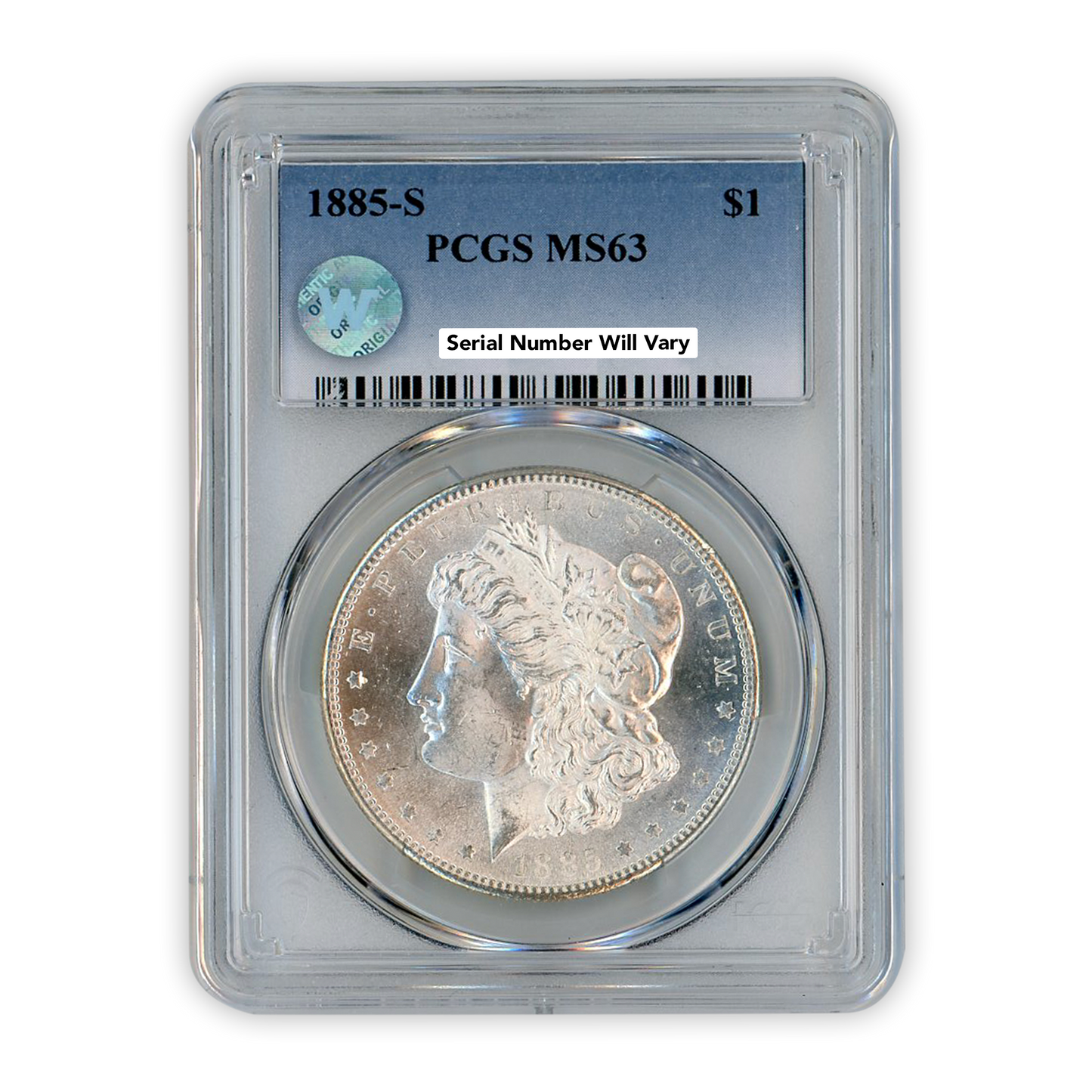 1885-S Morgan Silver Dollar San Francisco PCGS MS63 Sight White