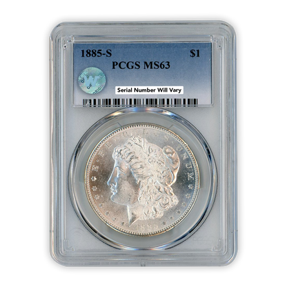 1885-S Morgan Silver Dollar San Francisco PCGS MS63 Sight White
