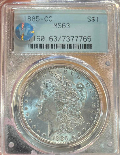 1885-CC Morgan Silver Dollar Carson City - PCGS MS63 Sight White OGH