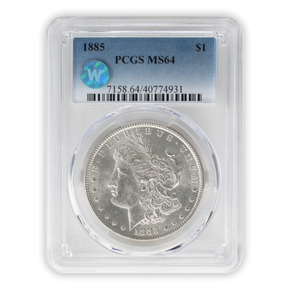 1885 Morgan Silver Dollar Philadelphia - PCGS MS64 Sight White