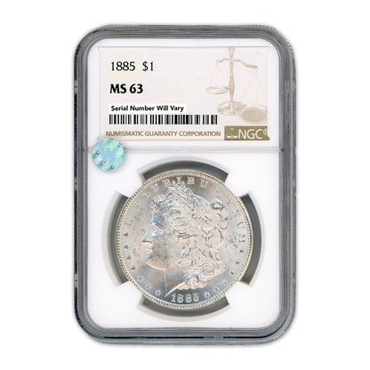 1885 Morgan Silver Dollar Philadelphia - NGC MS63 Sight White