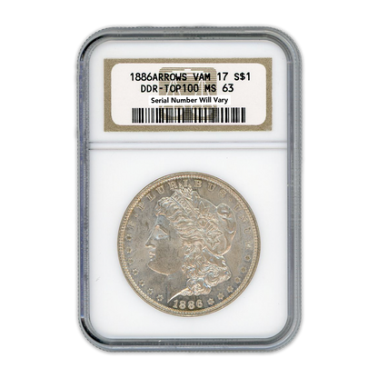 1886 Morgan Silver Dollar Philadelphia - Vam 17 DDR With Arrows - NGC MS63 - CoinsTV