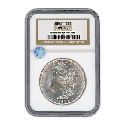 1886 Morgan Silver - NGC MS63 Sight White