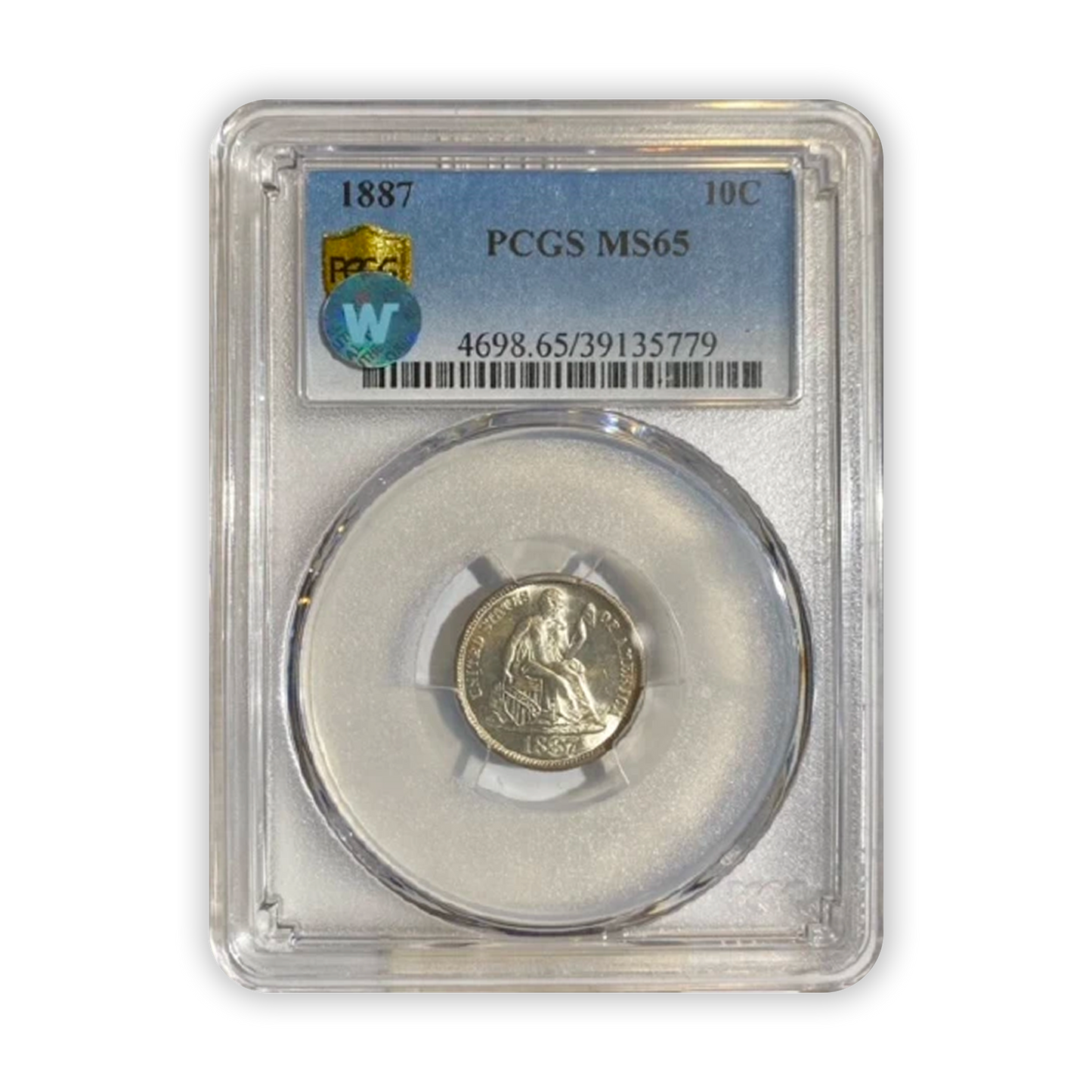 1887 Seated Liberty Dime Philadelphia - PGCS MS65 Sight White - CoinsTV