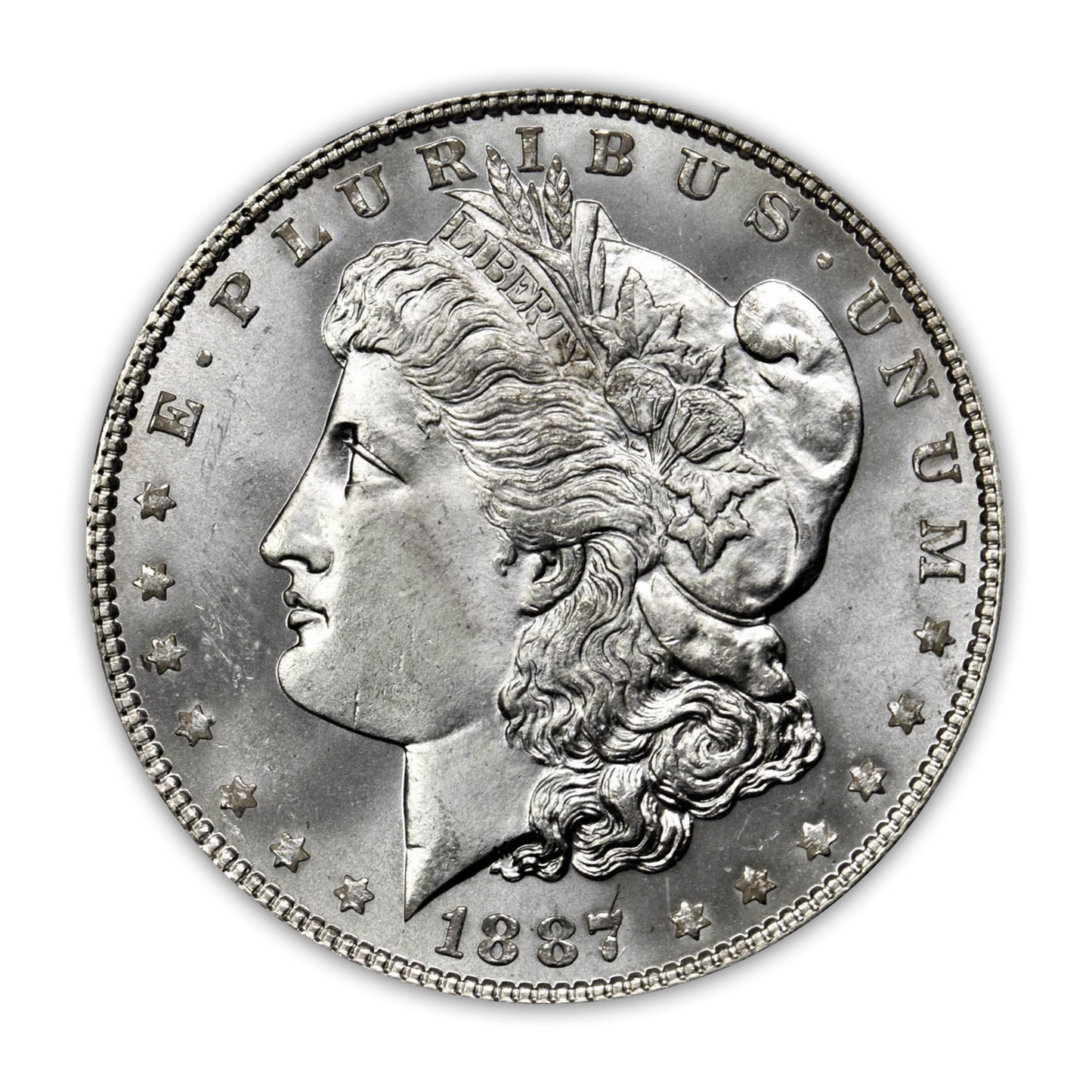 1887 Morgan Silver Dollar Philadelphia - Brilliant Uncirculated - CoinsTV
