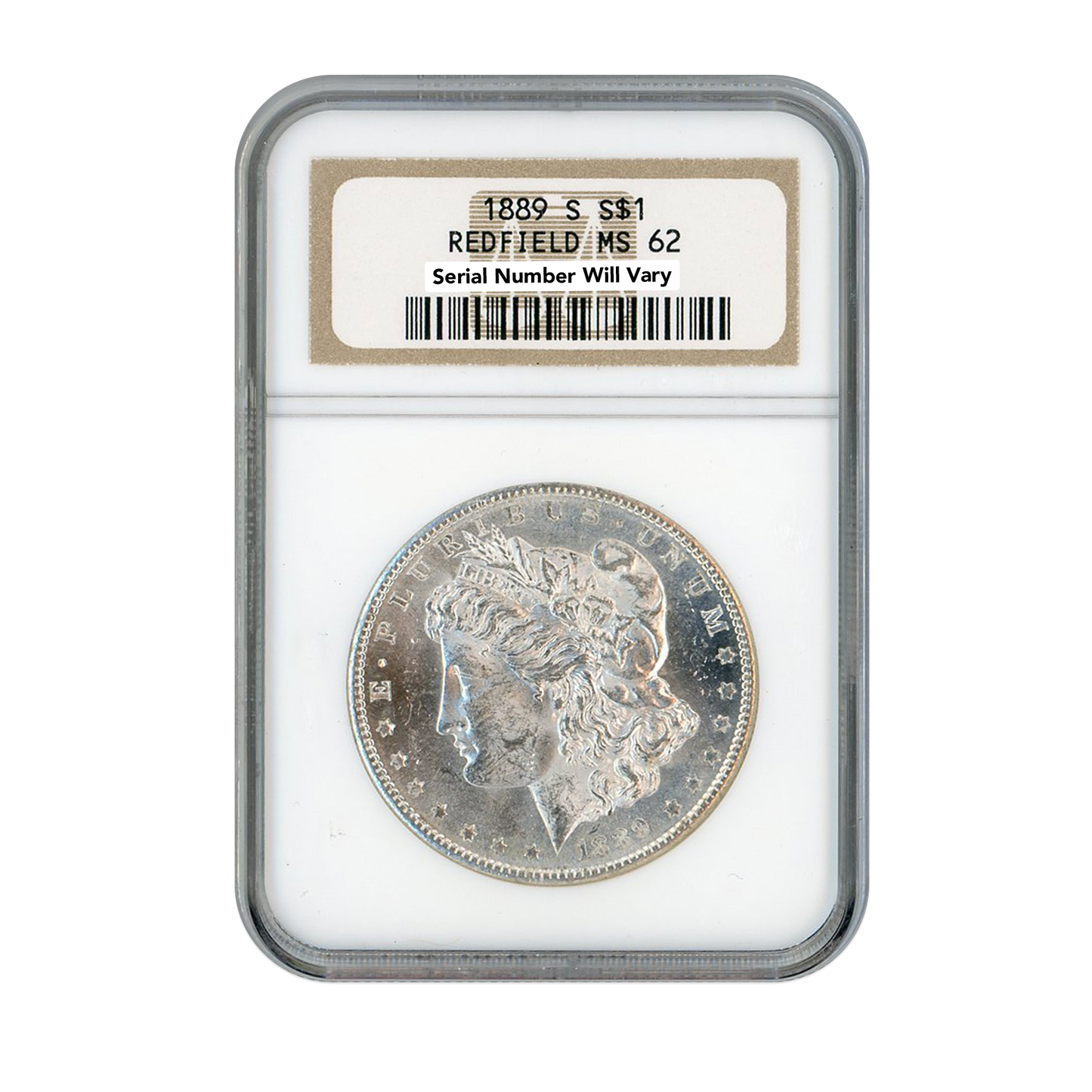 1889 S Silver Morgan Dollar Redfield San Francisco - NGC MS62