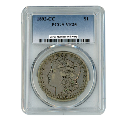 1892 CC Morgan Silver Dollar Carson City - PCGS VF25