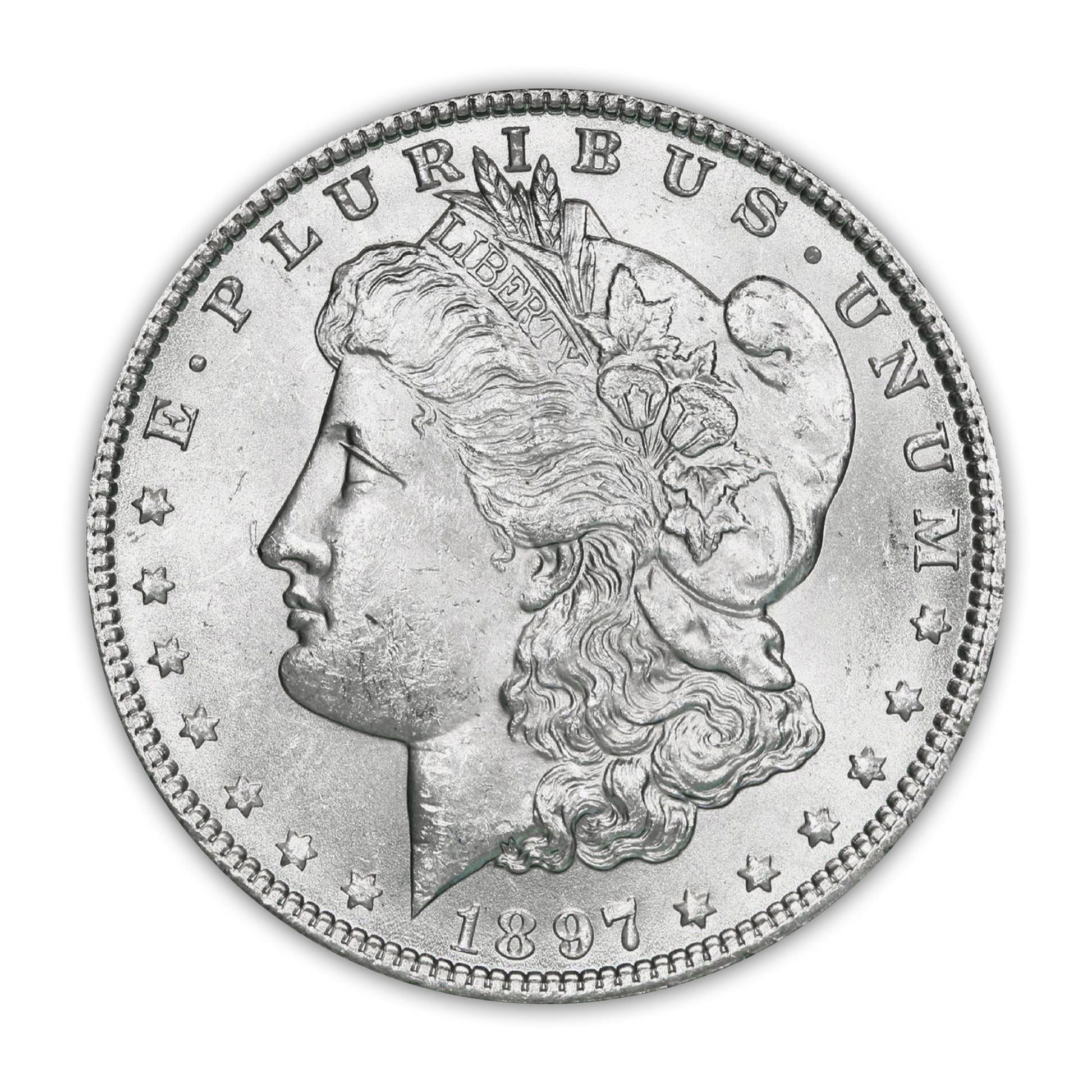 1897 Morgan Silver Dollar Philadelphia - Brilliant Uncirculated - CoinsTV