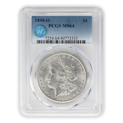 1898 Morgan Silver Dollar New Orleans - PCGS MS64 Sight White