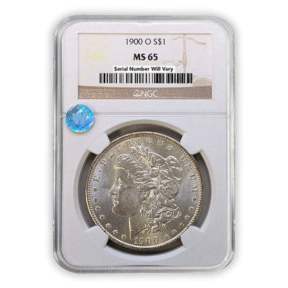 1900 O Morgan Silver Dollar New Orleans - NGC MS65 Sight White