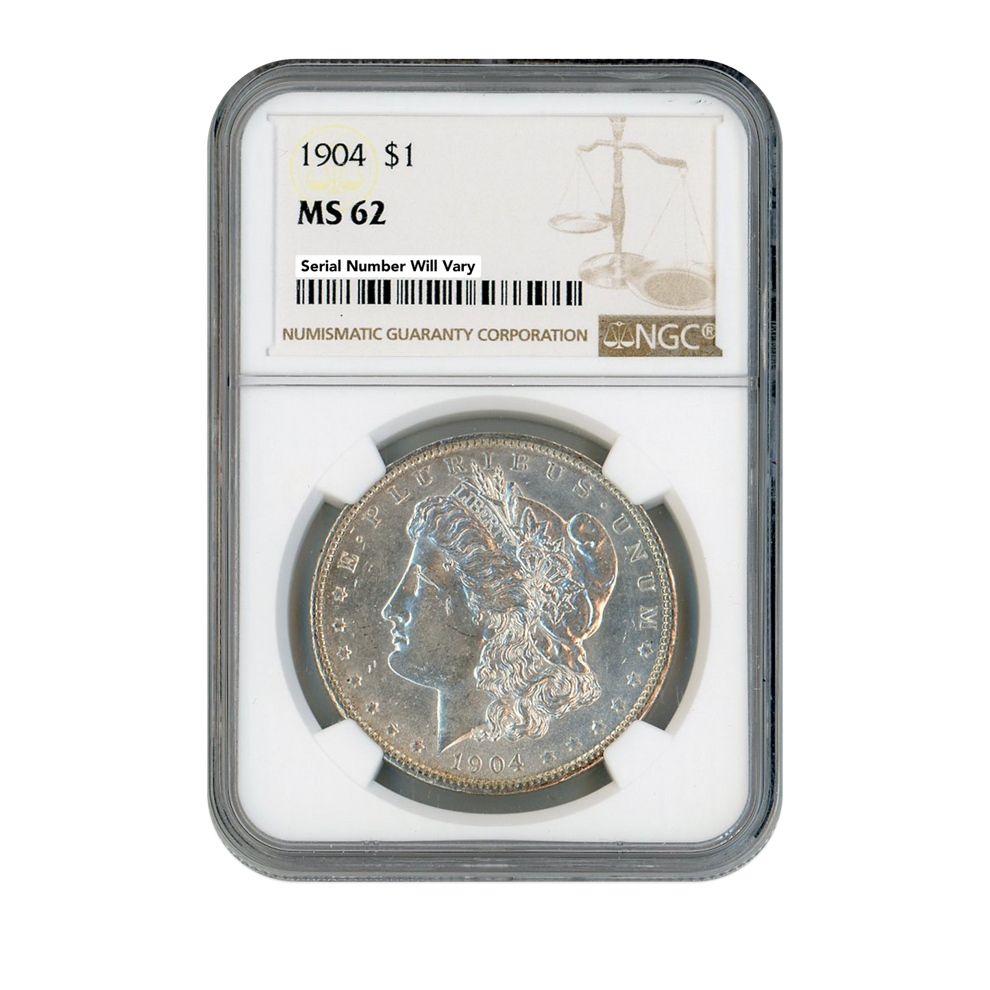 1904 Morgan Silver Dollar Philadelphia - NGC MS62