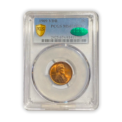 1909 VDB Lincoln Cent Philadelphia - PCGS MS67+ RD CAC