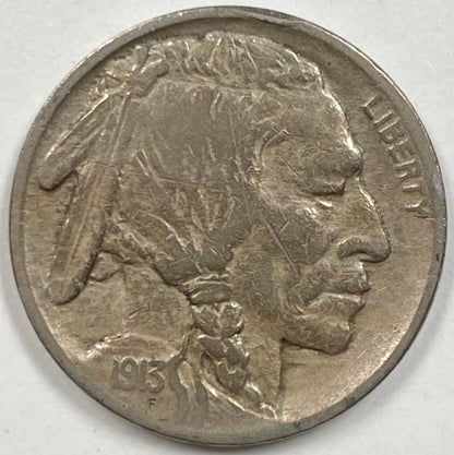 1913 P Buffalo Nickel Philadelphia - Type 1 - Collectors Quality Circulated