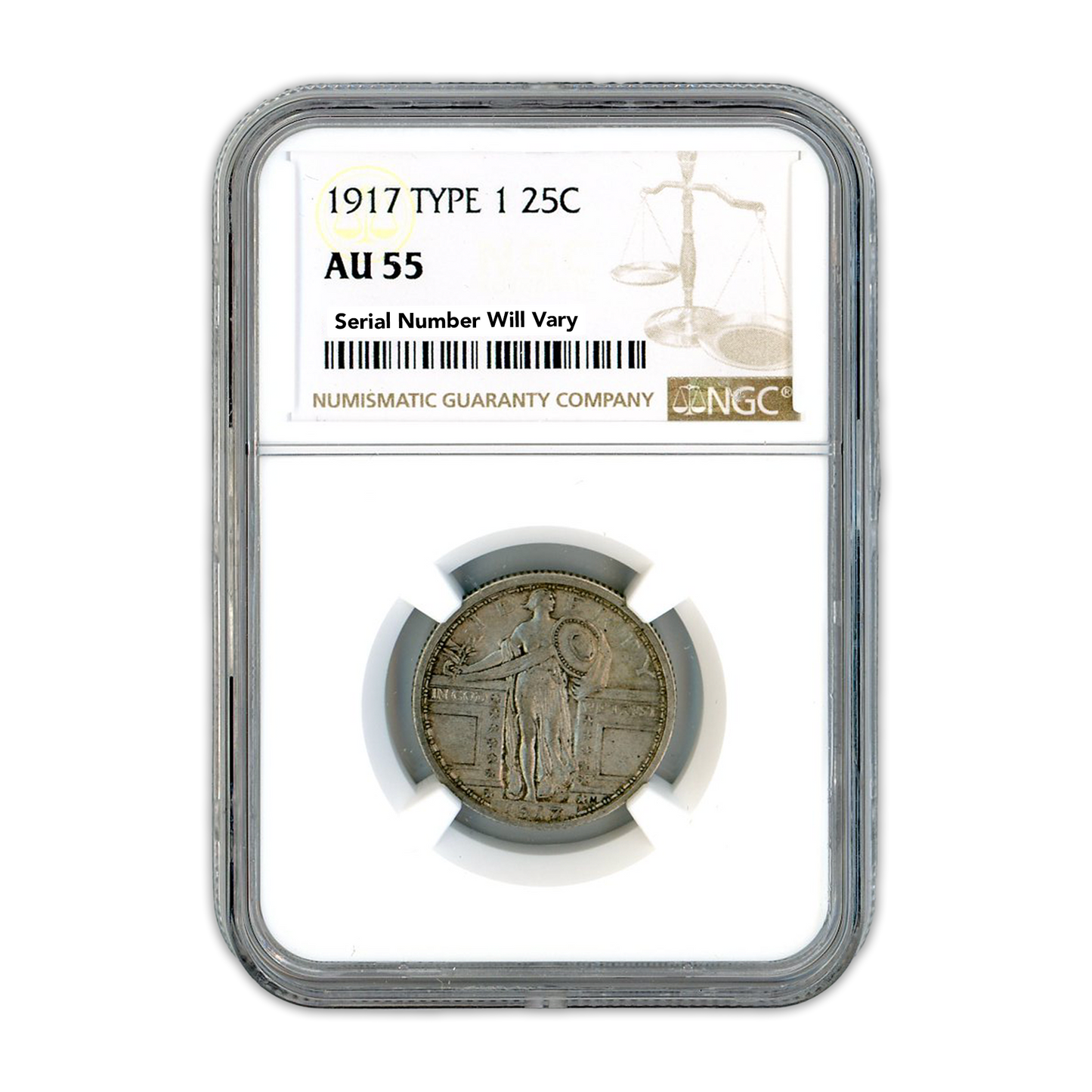 1917 Standing Liberty Quarter Type 1 - NGC AU55