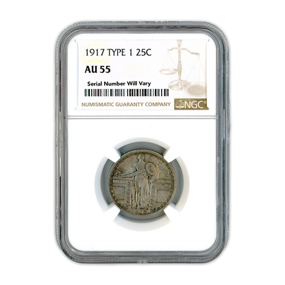 1917 Standing Liberty Quarter Type 1 - NGC AU55