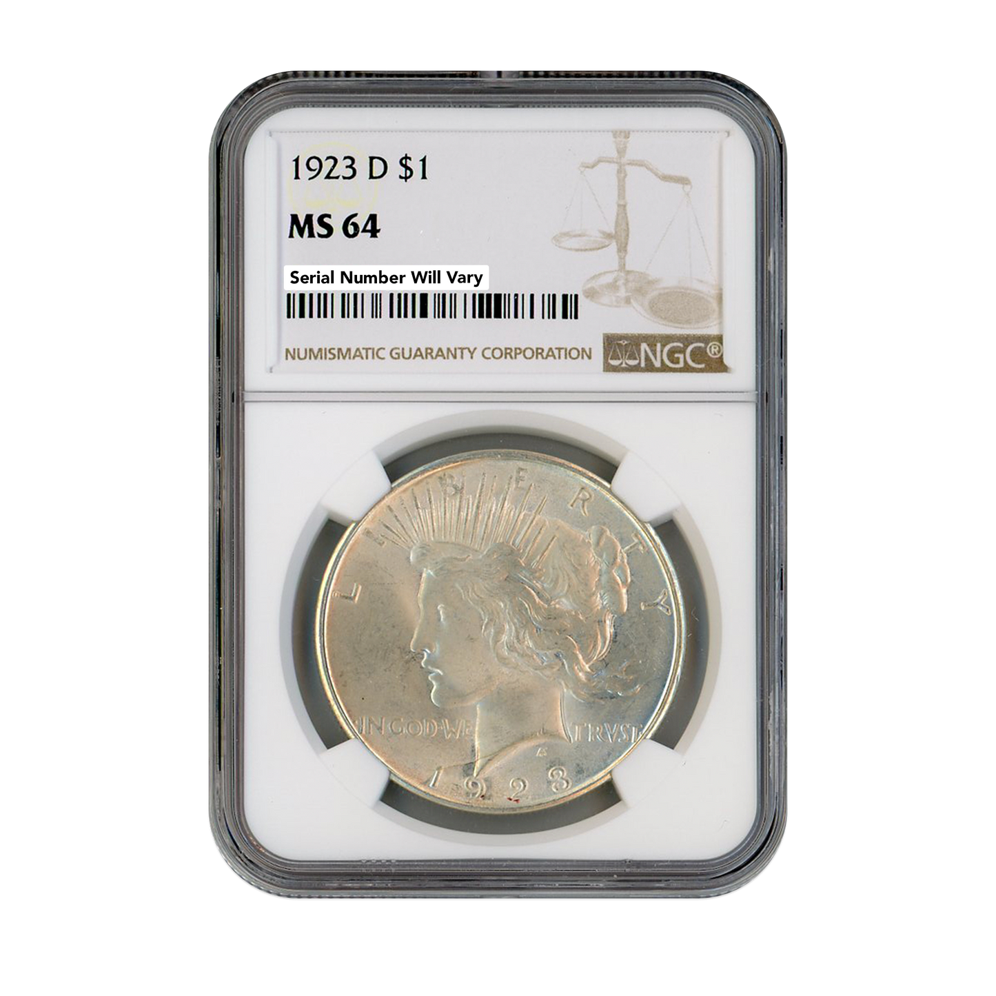1923 D Peace Silver Dollar Denver NGC MS64