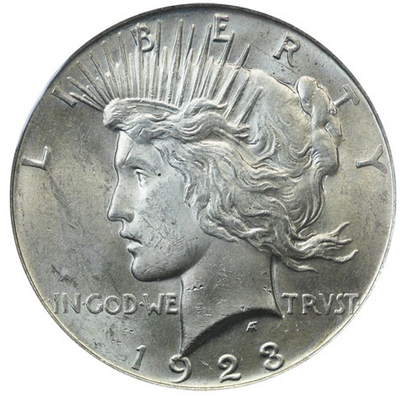 1923 Peace Silver Dollar Philadelphia - Brilliant Uncirculated