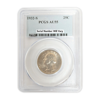 1932 S Washington Silver Quarter PCGS AU55 San Francisco - CoinsTV