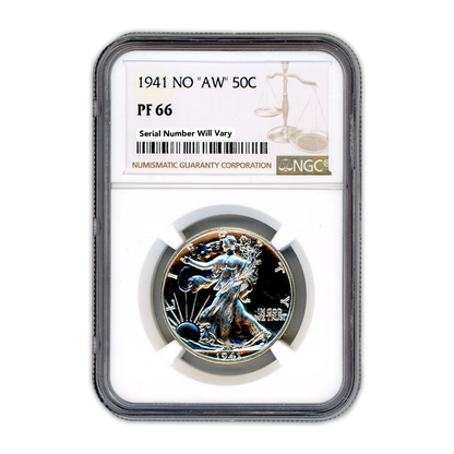 1941 Walking Liberty Silver Half Dollar - NO "AW" NGC PF66 - CoinsTV