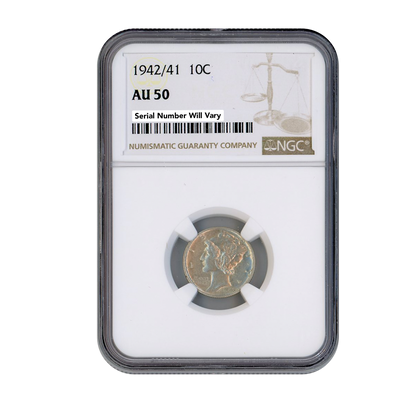 1942/41 Mercury Dime - NGC AU50