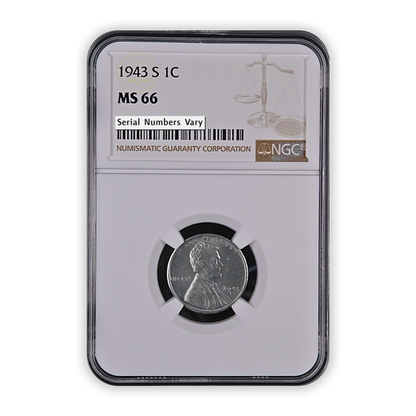 1943 S Lincoln Steel Cent San Francisco - NGC MS66 - CoinsTV