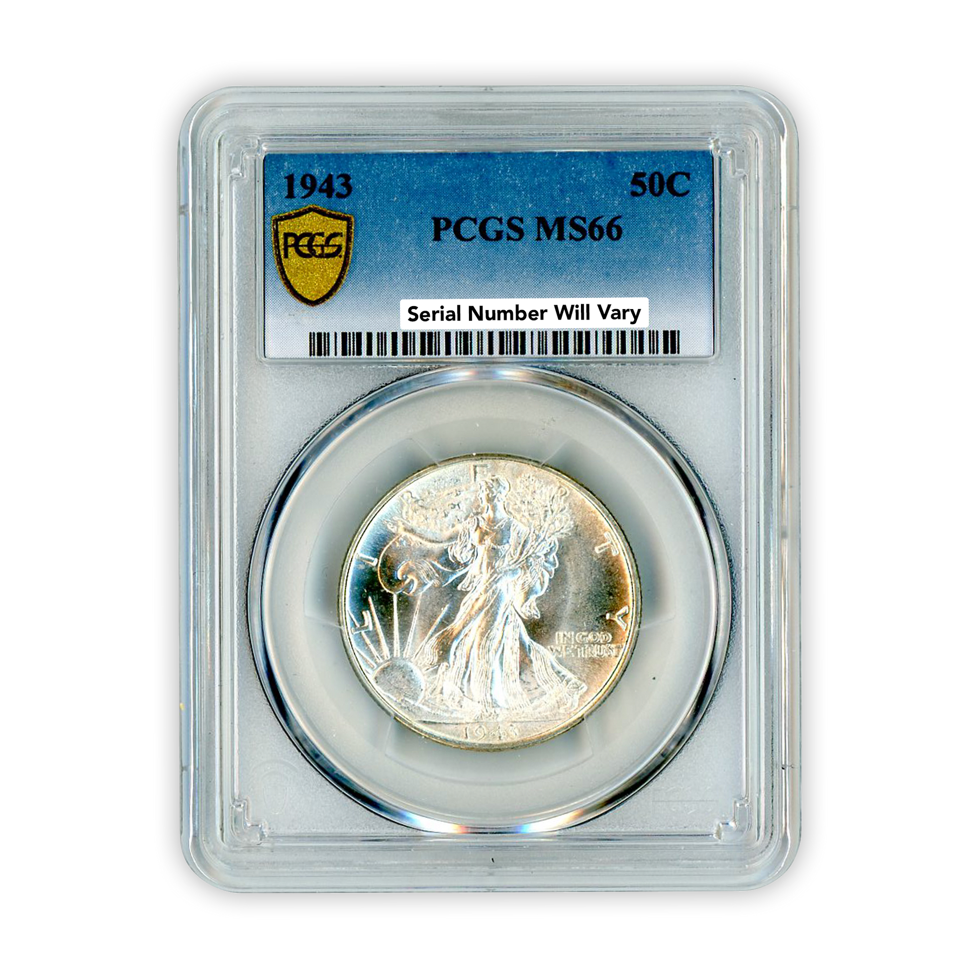1943 Walking Liberty Half Dollar PCGS MS66 - CoinsTV